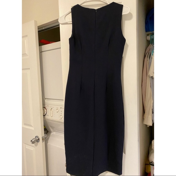 Front Button Navy Blue Dress - Picture 3 of 5